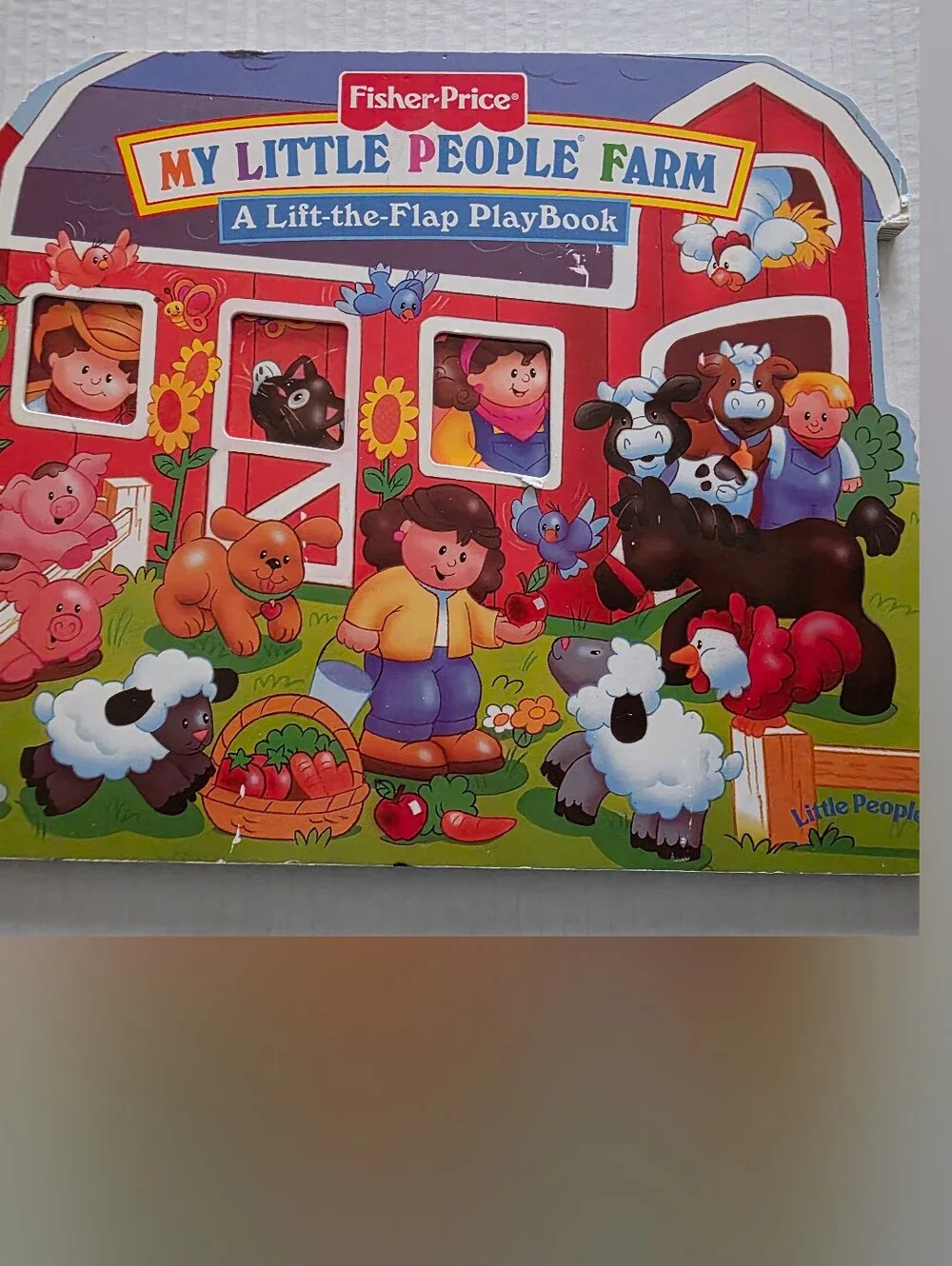 Vintage Children's Farm Playboard Book - Pink Barn Scene